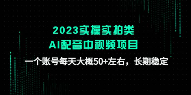 2023实操实拍类AI配音中视频项目，一个账号每天大概50+左右，长期稳定-魅影网创