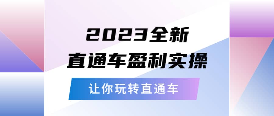 2023全新直通车·盈利实操：从底层，策略到搭建，让你玩转直通车-魅影网创