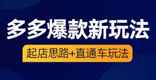 2023拼多多爆款·新玩法：起店思路+直通车玩法（3节精华课）-魅影网创