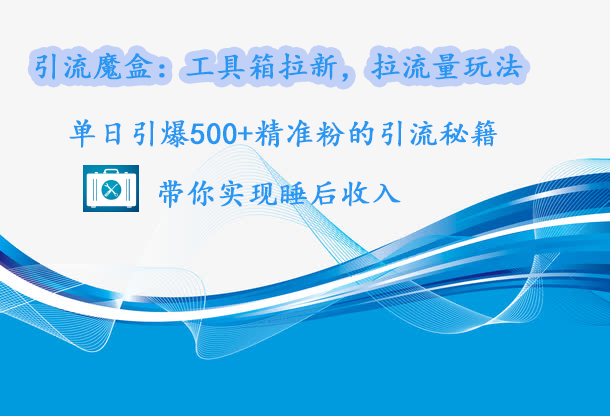 引流魔盒：工具箱拉新，拉流量玩法，单日引爆500+精准粉的引流秘籍，带你实现睡后收入-魅影网创