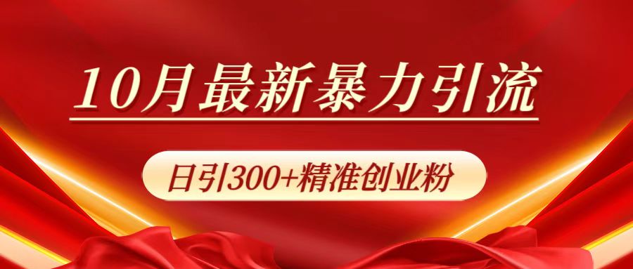 10月最新暴力引流，日引300+精准创业粉-魅影网创