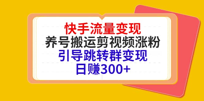 快手流量变现，养号搬运剪视频涨粉，引导跳转群变现日赚300+-魅影网创