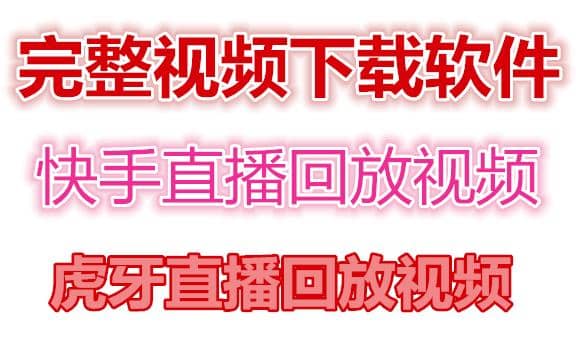 快手直播回放视频/虎牙直播回放视频完整下载(电脑软件+视频教程)-魅影网创