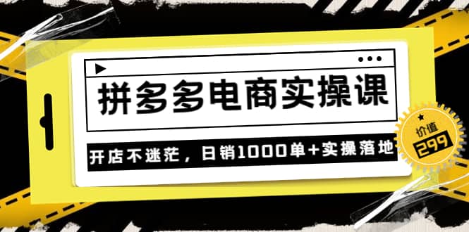 《拼多多电商实操课》开店不迷茫，日销1000单+实操落地（价值299元）-魅影网创