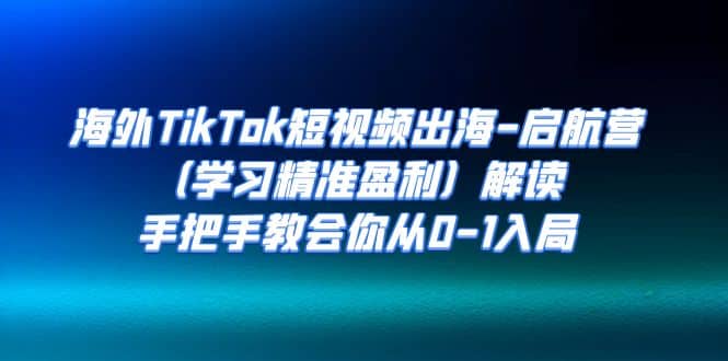 海外TikTok短视频出海-启航营（学习精准盈利）解读，手把手教会你从0-1入局-魅影网创