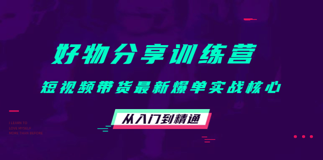 好物分享训练营：短视频带货最新爆单实战核心，从入门到精通-魅影网创