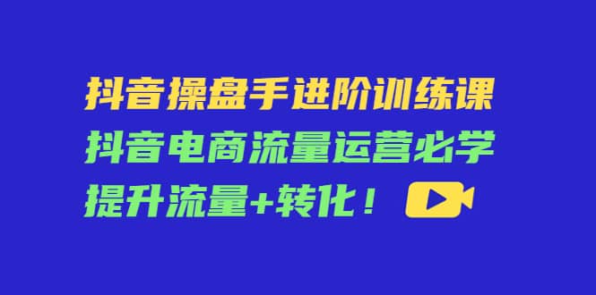 抖音操盘手进阶训练课：抖音电商流量运营必学，提升流量+转化-魅影网创