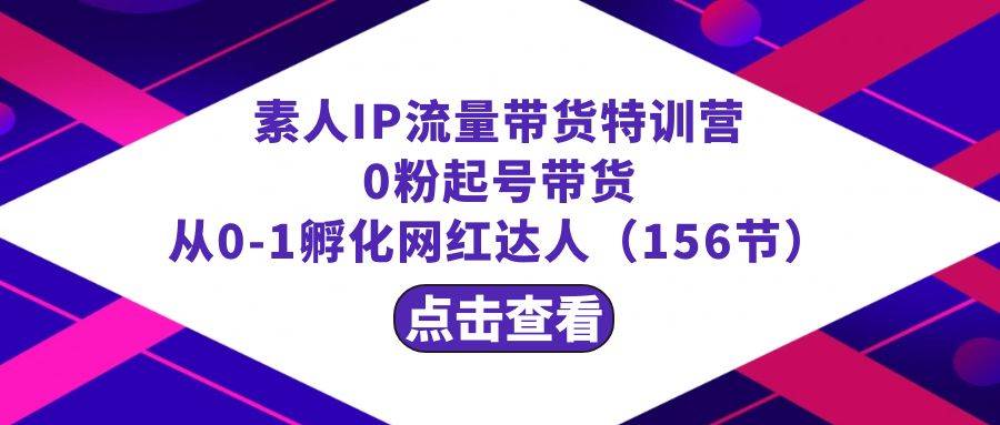 繁星·计划素人IP流量带货特训营：0粉起号带货 从0-1孵化网红达人（156节）-魅影网创