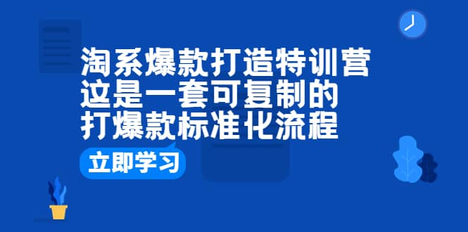 淘系爆款打造特训营：这是一套可复制的打爆款标准化流程-魅影网创