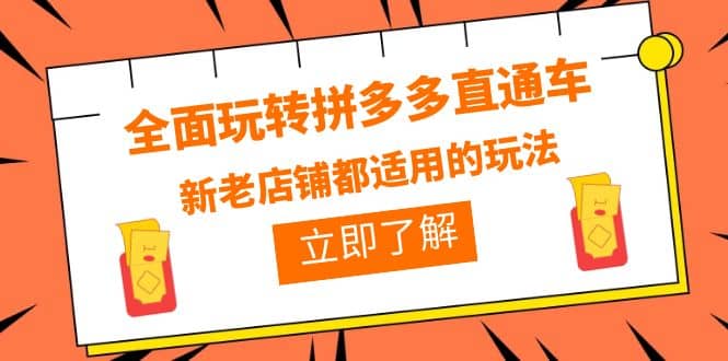 全面玩转拼多多直通车，新老店铺都适用的玩法（12节精华课）-魅影网创