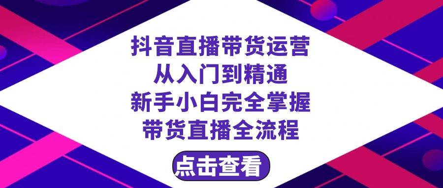 抖音直播带货 运营从入门到精通，新手完全掌握带货直播全流程（23节）-魅影网创