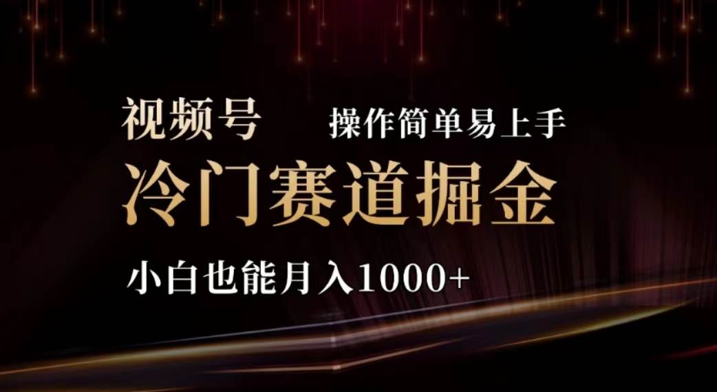 2024视频号冷门赛道掘金，操作简单轻松上手，小白也能月入1000+-魅影网创