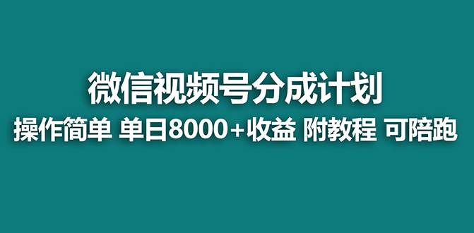 【蓝海项目】视频号分成计划，单天收益8000+，附玩法教程！可陪跑-魅影网创