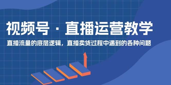 视频号 直播运营教学：直播流量的底层逻辑，直播卖货过程中遇到的各种问题-魅影网创