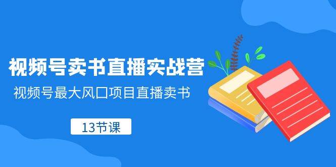 视频号-卖书直播实战营，视频号最大风囗项目直播卖书（13节课）-魅影网创