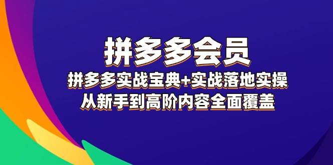 拼多多 会员，拼多多实战宝典+实战落地实操，从新手到高阶内容全面覆盖-魅影网创