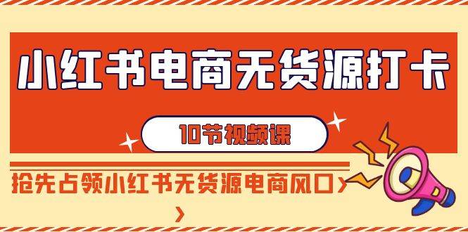 小红书电商-无货源打卡，抢先占领小红书无货源电商风口（10节课）-魅影网创