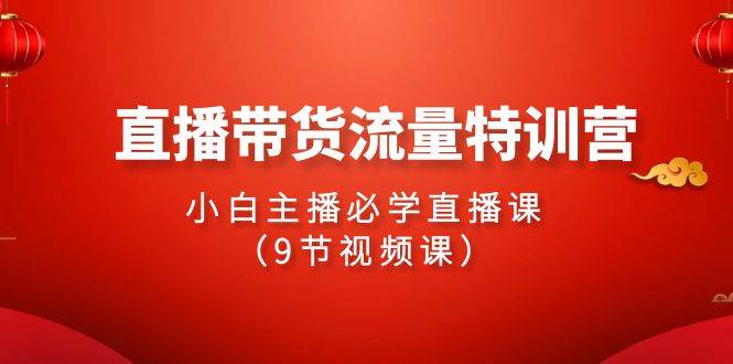 2024直播带货流量特训营，小白主播必学直播课（9节视频课）-魅影网创