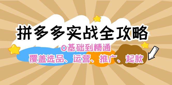 拼多多实战全攻略：0基础到精通，覆盖选品、运营、推广、起款-魅影网创