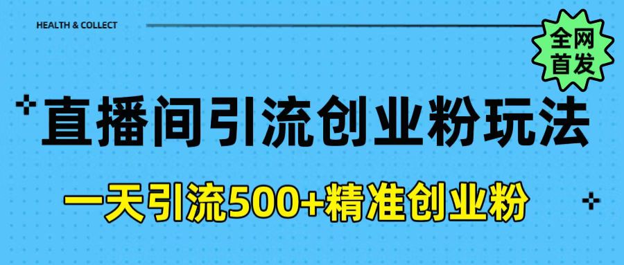 直播间引流创业粉玩法，一天轻松引流500+精准创业粉-魅影网创