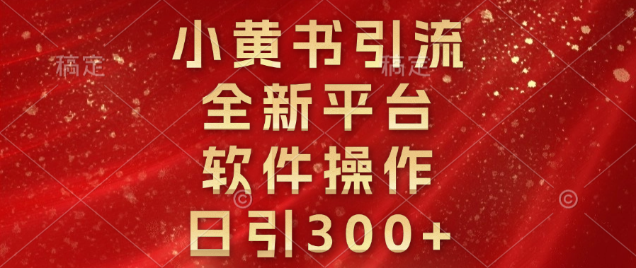 小黄书引流，全新平台，软件操作，日引300+-魅影网创