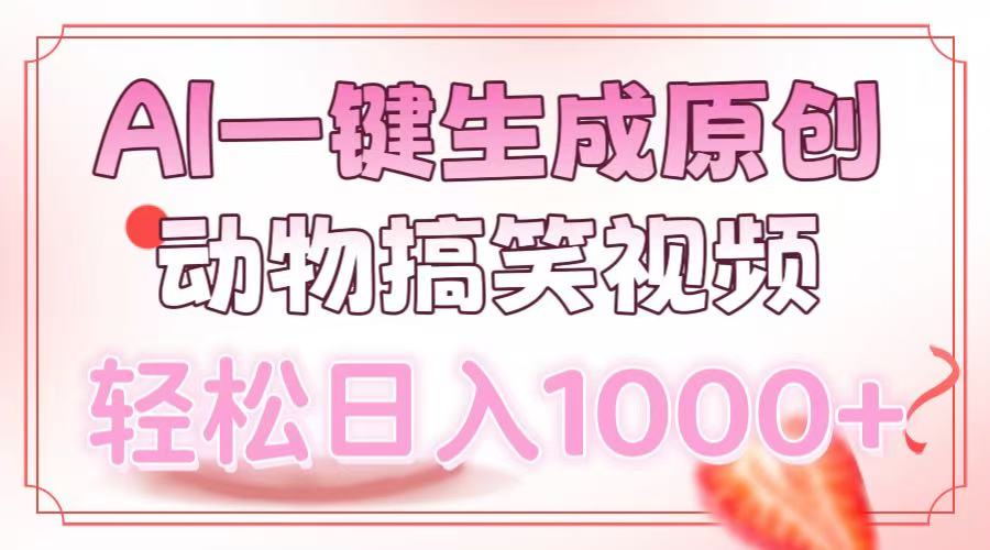 AI一键生成原创动物搞笑视频，轻松日入1000+-魅影网创