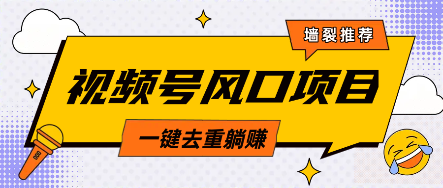 视频号风口蓝海项目，中老年人的流量密码，简单无脑，一键去重，轻松月入过万-魅影网创