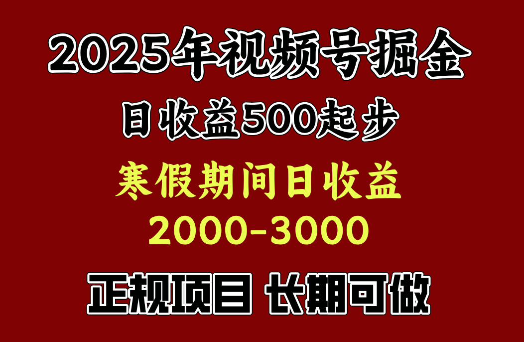 寒假期间一天收益2000+，小白一天就能上手-魅影网创